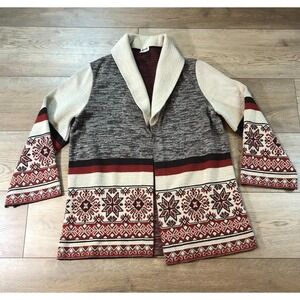 Vtg Montgomery Ward Cardigan Sweater M L Aztec Southwestern‎ Boho Festival Y2K